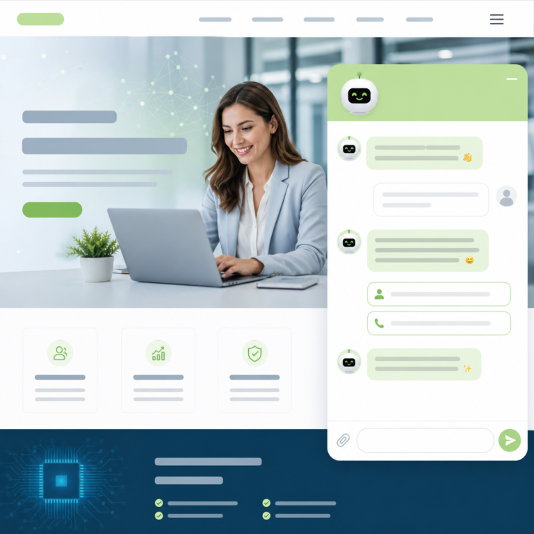 AI chatbot on website capturing name and phone number from visitor