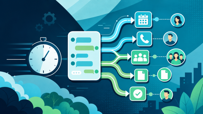 AI-powered flowchart generating chat recap and next step suggestions rapidly for service business leads